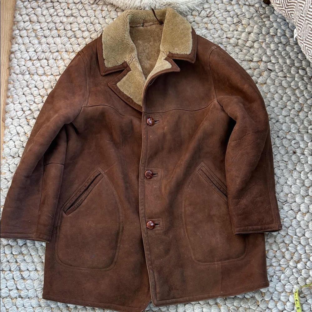 Vintage Men's Brown Shearling Coat